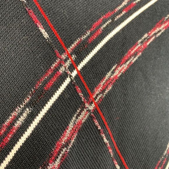 Liz Claiborne Size XL Black cardigan Sweater Button Up Cotton Blend 1943 Argyle - Picture 6 of 8